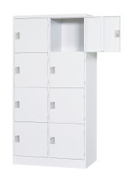 スチール 8人用ロッカー 2列4段浅型シリンダー錠 TLK-SC8 幅900×奥行515×高さ1790mm