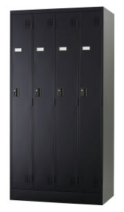 スチール 4人用ロッカー 【シリンダー錠】 TLK-TS4-MB 幅900×奥行515×高さ1790mm（受注生産品）