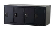 スチール 4人用ロッカー 【内筒交換錠】 TLK-UN4-MB 幅900×奥行515×高さ400mm（受注生産品）