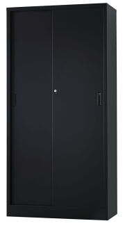 スチール引戸書庫 TS-36S-MB （マットブラック）   幅880×奥行400×高さ1790