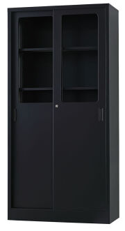 コンビ引戸書庫　 TS-36SG-MB （マットブラック）  幅880×奥行400×高さ1790