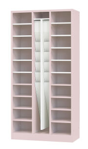 シューズロッカー（ライトピンク） 10人用傘立て付きシューズロッカー（受注生産） 下置き用 USL-10-LP 幅755.5×奥行350×高さ1530mm