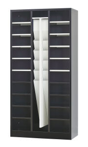 シューズロッカー（マットブラック） 10人用傘立て付きシューズロッカー（受注生産） 下置き用 USL-10-MB 幅755.5×奥行350×高さ1530mm