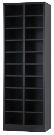 シューズロッカー（マットブラック） 20人用オープンシューズロッカー 2列10段 USL-210-MB 幅511×奥行350×高さ1530mm【5月下旬頃入庫予定】