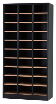 シューズロッカー（マットブラック） 30人用オープンシューズロッカー 3列10段 USL-310-MB-NT 幅755.5×奥行350×高さ1530mm