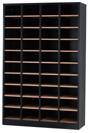 シューズロッカー（マットブラック） 40人用オープンシューズロッカー 4列10段 USL-410-MB-NT 幅1000×奥行350×高さ1530mm