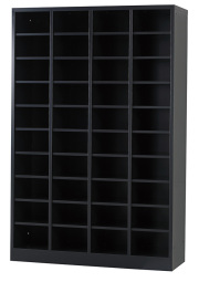 シューズロッカー（マットブラック） 40人用オープンシューズロッカー 4列10段 USL-410-MB 幅1000×奥行350×高さ1530mm