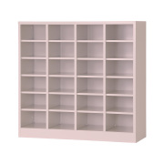 シューズロッカー（ライトピンク） 24人用オープンシューズロッカー（受注生産） 4列6段 USL-46-LP 幅1000×奥行350×高さ960mm