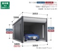 DR-3157HPC イナバ物置 ガレージ（アルシア） 一般型  ＴｙｐｅＣ 基本棟 間口3253×奥行5865×高さ2670mm
