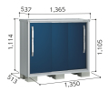 【本体配達（お客様組立）】ESF-1305Y ヨド物置 エスモ 小型物置 間口1350×奥行513×高さ1114mm