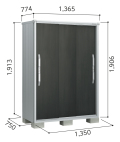 【本体配達（お客様組立）】ESF-1307A ヨド物置 エスモ 小型物置 間口1350×奥行750×高さ1913mm
