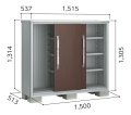 【本体配達（お客様組立）】ESF-1505G ヨド物置 エスモ 小型物置 間口1500×奥行513×高さ1314mm