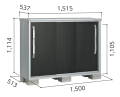 【本体配達（お客様組立）】ESF-1505Y ヨド物置 エスモ 小型物置 間口1500×奥行513×高さ1114mm