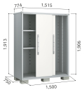 【本体配達（お客様組立）】ESF-1507A ヨド物置 エスモ 小型物置 間口1500×奥行750×高さ1913mm