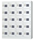 20人用ロッカー（4列5段） GLK-S20W 窓付き（シリンダー錠）【受注生産】 幅1200×奥行380×高さ1510mm