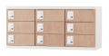 9人用小物入れボックス（3列3段）上置き専用 GLK-US9-NT （シリンダー錠）【受注生産】 幅900×奥行380×高さ470mm