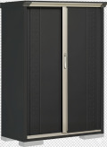 【6月末まで限定特価】GPY-115BF  （本体アイボリーブラック）  タクボ物置グランプレステージジャンプ 全面棚タイプ 幅1120×奥行530×高さ1600mm