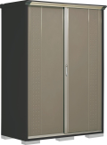 【6月末まで限定特価】GPY-157HF  （本体アイボリーブラック）  タクボ物置グランプレステージジャンプ 全面棚タイプ 幅1488×奥行750×高さ2100mm
