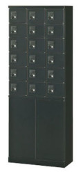 KLKK-18H-DBK (ダイヤル錠タイプ) 18人用貴重品ロッカー 幅600×奥行300×高さ1600mm