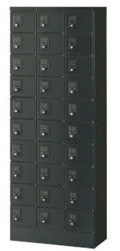 KLKK-30-BBK (ボタン錠タイプ) 30人用貴重品ロッカー 幅600×奥行300×高さ1600mm