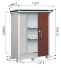 ヨド物置 エルモ LMD-1508 一般・積雪地兼用型 幅1512×奥行811×高さ2124.5mm