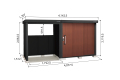 LMD-2215-BK-LKD-1815-BK ヨド物置/BLACK エルモコンビ 標準高タイプ 一般型 幅4077.5×奥行1512×高さ2119.5mm