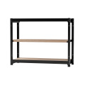 スチールラック 基本セット フレーム：ブラック、棚板：ナチュラル RA-1210-B-NT 幅1240×奥行450×高さ1000mm