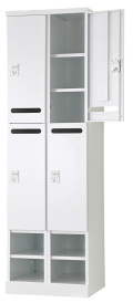 4人用更衣ロッカー　可動棚式 ダイヤル錠タイプ RLK-TAKD4452-WTW 幅525×奥行515×高さ1790mm