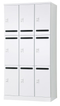 9人用更衣ロッカー　可動棚式 ダイヤル錠タイプ RLK-TAKD9390-WTW 幅900×奥行515×高さ1790mm