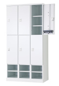 6人用更衣ロッカー　可動棚式 ダイヤル錠タイプ RLK-TKKD6490-WTW 幅900×奥行515×高さ1790mm