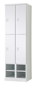 4人用更衣ロッカー　ハンガーパイプ式 ダイヤル錠タイプ RLK-TKPD4452-WTW 幅525×奥行515×高さ1790mm