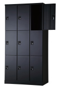 9人用更衣ロッカー　エンプティ式 ダイヤル錠タイプ RLK-TTD9390-BMB 幅900×奥行515×高さ1790mm