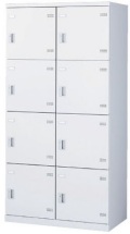 SLBW-8W-AB （自動施錠ボタン錠・扉色 ホワイト） SEIKO FAMILY 生興 8人用ロッカー 幅900×奥行515×高さ1800mm