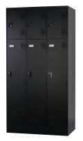 スチール 3人用ロッカー 【シリンダー錠】 TLK-DS6-MB 幅900×奥行515×高さ1790mm（受注生産品）