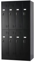 スチール8人用ロッカー※内筒交換錠（受注生産・納期約1ヶ月） TLK-N8-MB 幅900×奥行515×高さ1790