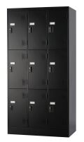 スチール9人用ロッカー※内筒交換錠（受注生産・納期約1ヶ月） TLK-N9-MB 幅900×奥行515×高さ1790
