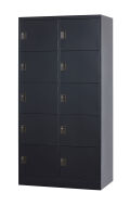 スチール 10人用ロッカー 2列5段浅型シリンダー錠 TLK-SC10S-MB 幅900×奥行450×高さ1790mm