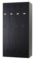 スチール 4人用ロッカー 【内筒交換錠】 TLK-TN4-MB 幅900×奥行515×高さ1790mm（受注生産品）