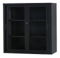 ガラス引戸書庫 TS-33G-MB （マットブラック）  幅880×奥行400×高さ880