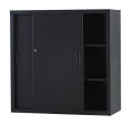 スチール引戸書庫 TS-33S-MB （マットブラック）  幅880×奥行400×高さ880