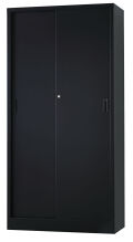 スチール引戸書庫 TS-36S-MB （マットブラック）   幅880×奥行400×高さ1790