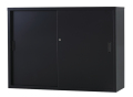 スチール引戸書庫 TS-43S-MB（マットブラック） 幅1200×奥行400×高さ880