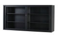 ガラス引戸書庫　 TS-63G-MB （マットブラック）  幅1760×奥行400×高さ880