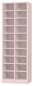 シューズロッカー（ライトピンク） 20人用オープンシューズロッカー（受注生産） 2列10段 USL-210-LP 幅511×奥行350×高さ1530mm