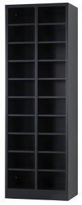 シューズロッカー（マットブラック） 20人用オープンシューズロッカー 2列10段 USL-210-MB 幅511×奥行350×高さ1530mm【5月下旬頃入庫予定】