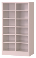 シューズロッカー（ライトピンク） 12人用オープンシューズロッカー（受注生産） 2列6段 USL-26-LP 幅511×奥行350×高さ960mm
