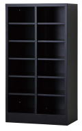 シューズロッカー（マットブラック） 12人用オープンシューズロッカー 2列6段 USL-26-MB 幅511×奥行350×高さ960mm