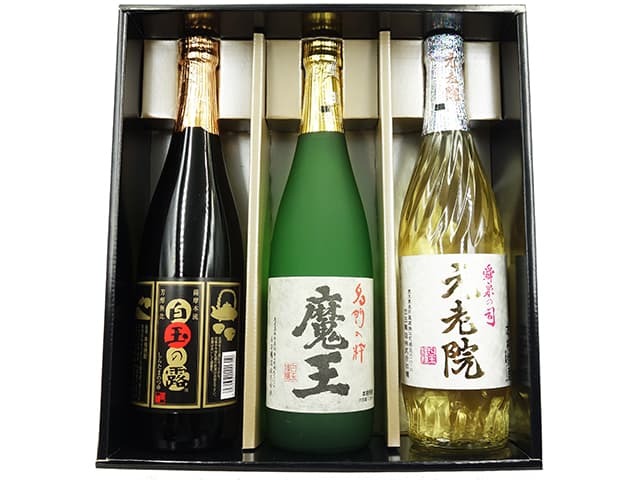 芋焼酎　魔王・白玉の露・元老院　3本ギフトセット　贈答箱付