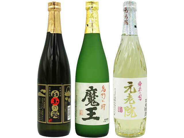 芋焼酎　魔王・白玉の露・元老院　3本ギフトセット　贈答箱なし
