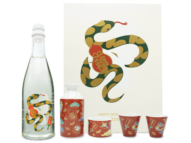 Ohmine 2grain　2粒火入れ　山田錦 　HAPPY NEW YEAR　2025　箱、酒器セット付